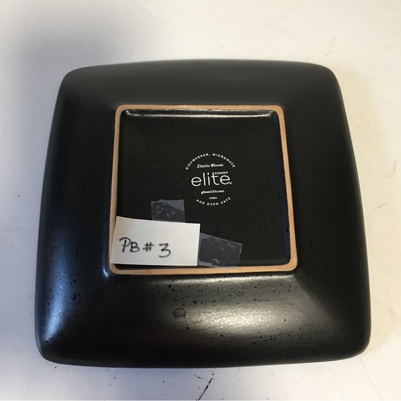 Gibson elite Zinnia Bloom square plate 7.75” 1 Zinnia flower brown rust - Picture 12 of 15